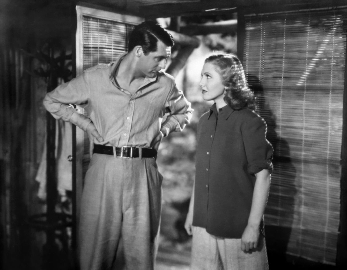 Cary Grant and Jean Arthur square off in Howard Hawks’ 1939 classic “Only Angles Have Wings.” (Sony)
