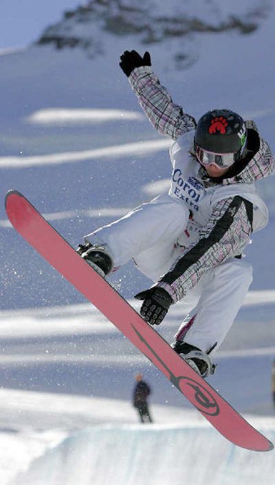 
U.S. snowboarder Lindsey Jacobellis is a medal contender in the women's snowboardcross. 
 (Associated Press / The Spokesman-Review)