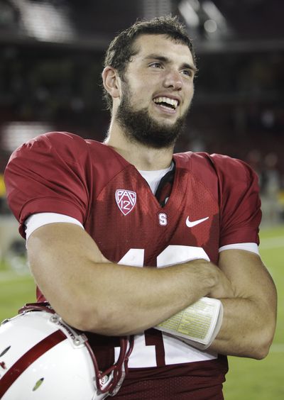 Bad beard aside, Stanford quarterback Andrew Luck is the complete package. (Associated Press)