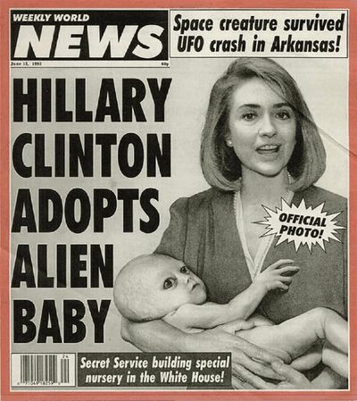 From Mother Jones In June 1993, the Clintons adopted the infant survivor of a UFO crash, whom they named John Stanley Clinton. An observer told the WWN, 