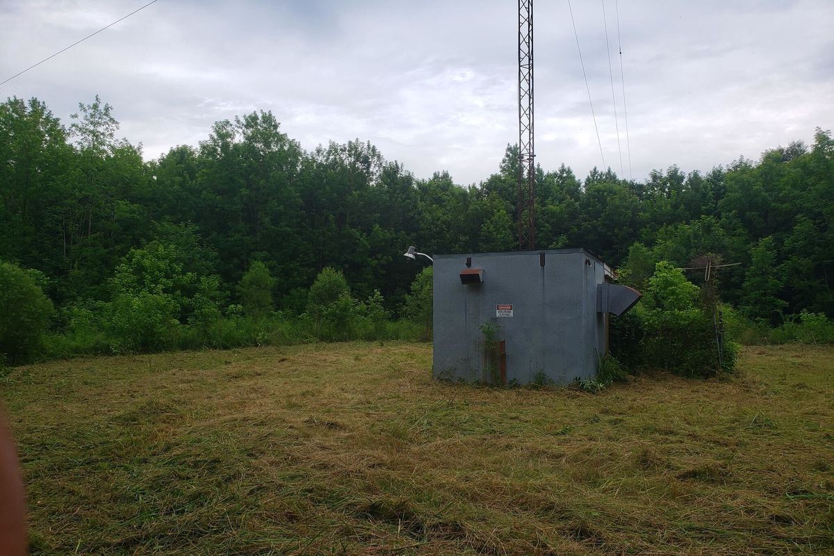 Brett Elmore, the general manager of Alabama radio station WJLX, said its 200-foot-tall radio tower disappeared on Feb. 2.  (Courtesy of Brett Elmore)