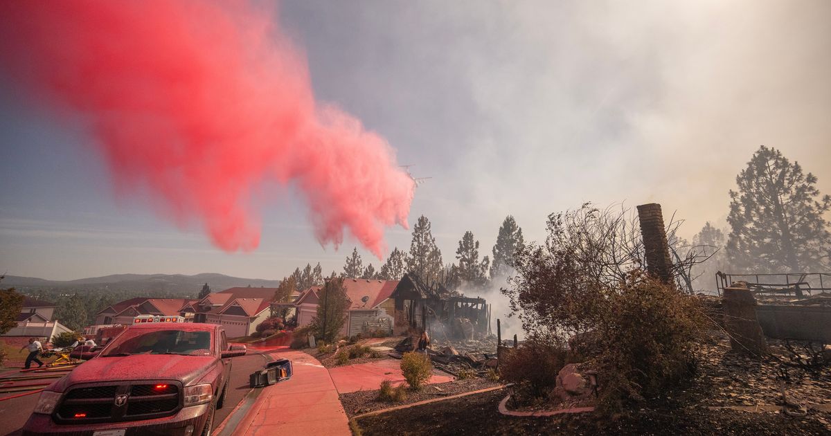 What is the red fire retardant dropped from the air during the Upriver fire? Fertilizer