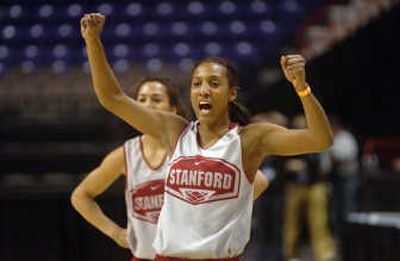 
Candice Wiggins appreciates a good round of shooting Friday with her teammates, who are determined to get her and fellow senior Cissy Pierce to the Final Four. 
 (Jesse Tinsley / The Spokesman-Review)