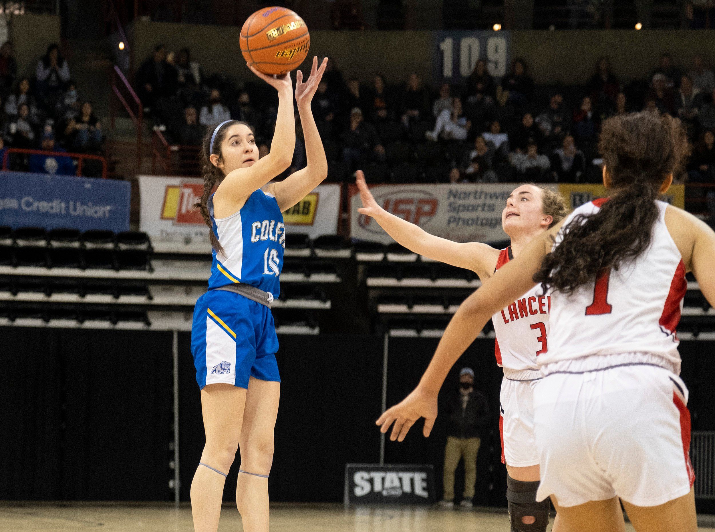 State 2B, 1B girls semifinals: Freshman Brynn McGaughy notches  double-double as Colfax tops rival Liberty | The Spokesman-Review