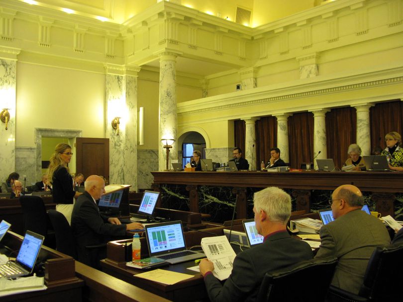 Lori Wolff, Idaho Division of Welfare administrator, addresses the Legislature's Joint Finance-Appropriations Committee on Tuesday morning (Betsy Russell)