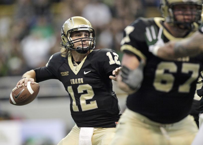 Idaho quarterback Taylor Davis has started four games for the Vandals. Due to injuries, it appears Davis will get the start on Saturday against Ole Miss. (Associated Press)