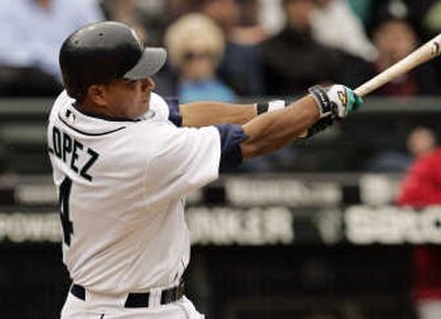
Jose Lopez's two-run single in the fourth inning Wednesday gave the  Mariners a brief ray of hope. Associated Press
 (Associated Press / The Spokesman-Review)