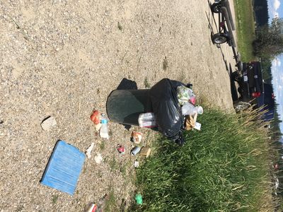 A Loon Lake public access garbage container can't hold the load. (Washington Department of Fish and Wildlife)