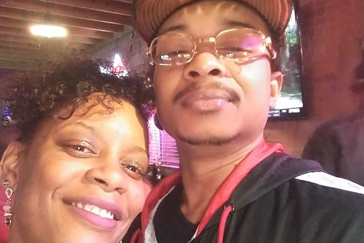 FILE - In this September 2019 file selfie photo taken in Evanston, Ill., Adria-Joi Watkins poses with her second cousin Jacob Blake. He is recovering from being shot multiple times by Kenosha police on Aug. 23.  (Adria-Joi Watkins)
