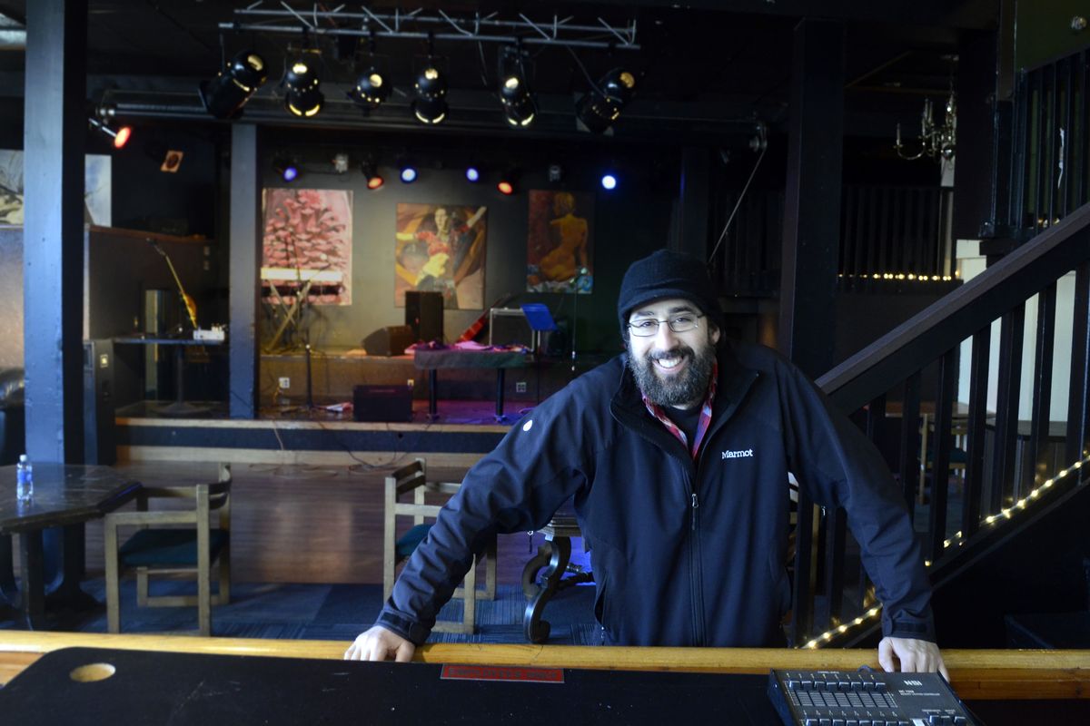 Dan Hoerner stands in the Big Dipper in 2014. His wife Dawson Hoerner and he have owned the all-ages live-music venue for about seven years.  (Jesse Tinsley/The Spokesman-Review)