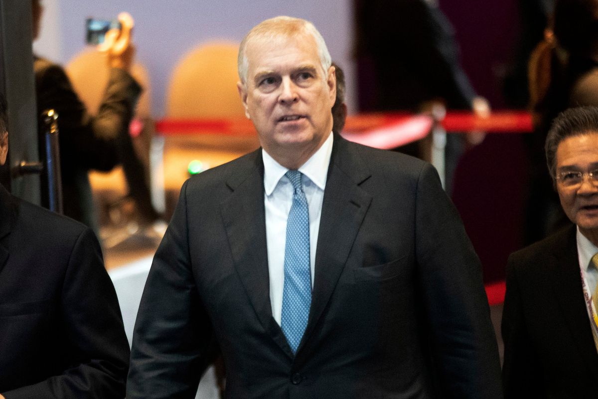 FILE – In this Nov. 3, 2019 file photo, Britain’s Prince Andrew arrives at ASEAN Business and Investment Summit (ABIS) in Nonthaburi, Thailand. Prince Andrew wasn’t on trial in the Ghislaine Maxwell sex trafficking case, but her conviction is bad news for the man who is ninth in line to the British throne.  (Sakchai Lalit)