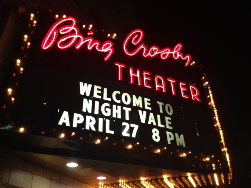 Welcome to Night Vale descended on downtown Spokane on April 27, 2015, for part of its national spring tour. The podcast, produced twice monthly, has gained a devoted following of fans of the subversive in its first three years of existence. (Kip Hill)