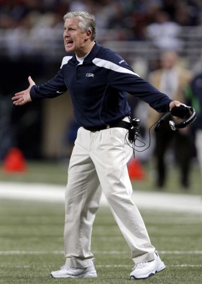 It’s not a big stretch to imagine coach Pete Carroll’s Seattle Seahawks with a .500 record. (Associated Press)