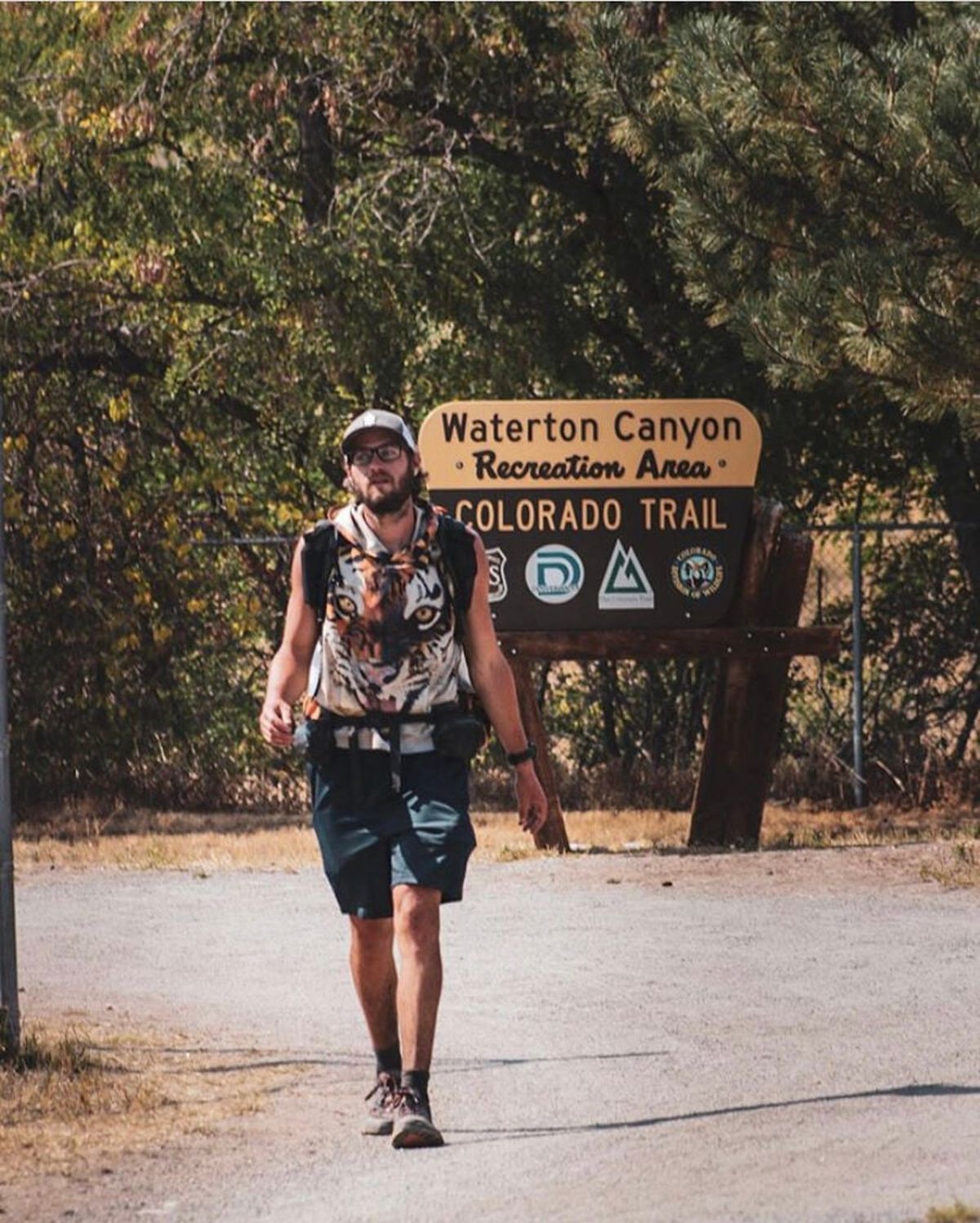 Jeff Garmire seen 50 feet from the finish of the Colorado Trail.  (Courtesy of Elisabeth Tizekker)