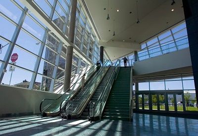 
After entering the main doors, visitors will be whisked upstairs to the Group Health Exhibit Hall. Spokane used to pursue mostly state and regional convention business. Now it can host many more national events.
 (Christopher Anderson/ / The Spokesman-Review)