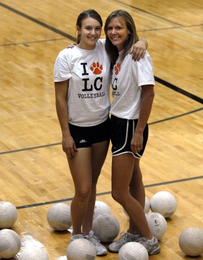 Laurie Quigley, left, is shown during her high school days when she played on the Lewis and Clark volleyball team coached by her mother, Julie Yearout, right. Quigley will be the new Central Valley coach. (FILE)