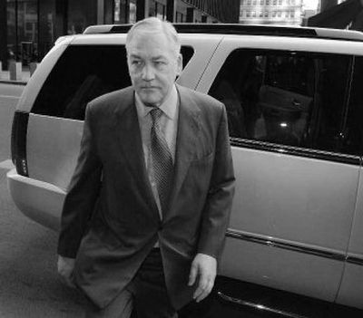 
Conrad Black, arrives at the federal court building for his fraud and racketeering trial in Chicago on Tuesday.
 (Associated Press / The Spokesman-Review)