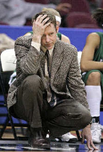 
Eastern Michigan coach Shane Clipfell watches the final minutes of a loss. 
 (Associated Press / The Spokesman-Review)