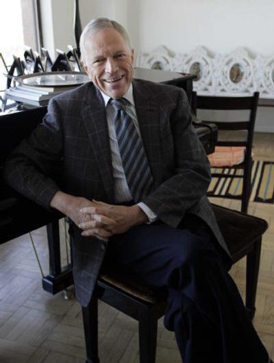 
Edmund S. Phelps, Nobel Economics Prize winner, talks to visitors Monday at his apartment in New York. 
 (Associated Press / The Spokesman-Review)