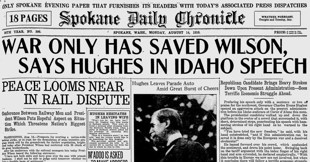 100 years ago in Spokane GOP presidential candidate visits, hammers