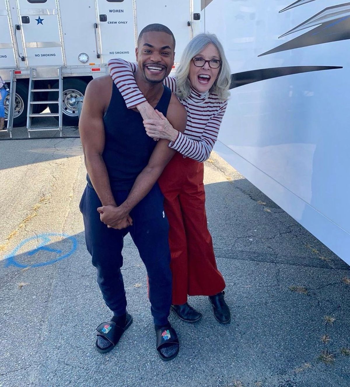 Andrew Bachelor, pictured here with Diane Keaton in 2020, headlines Spokane Comedy Club on Friday and Saturday nights.  (Courtesy)