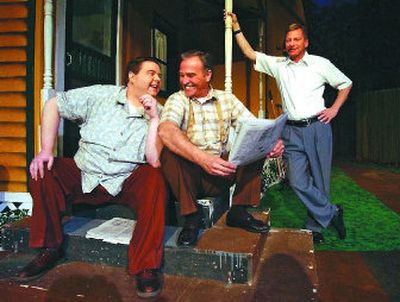 
From left, Max Nightser as Frank Lubey, Wes Deitrick as Joe Keller and Mike Nelson as Dr. Jim Bayless in a scene from Spokane Civic Theatre's production of 
