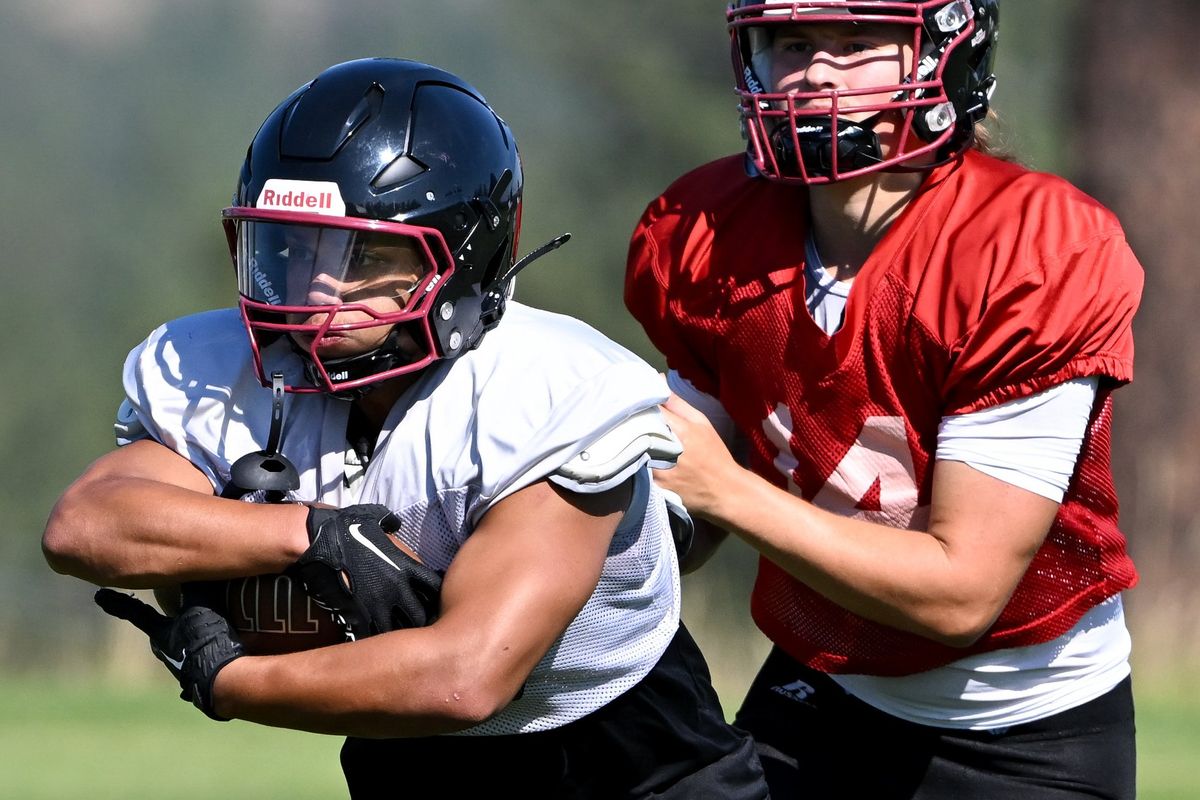 Luis Salgado carries the ball during an Aug. 19 practice in Spokane.  (Tyler Tjomsland/The Spokesman-Review)