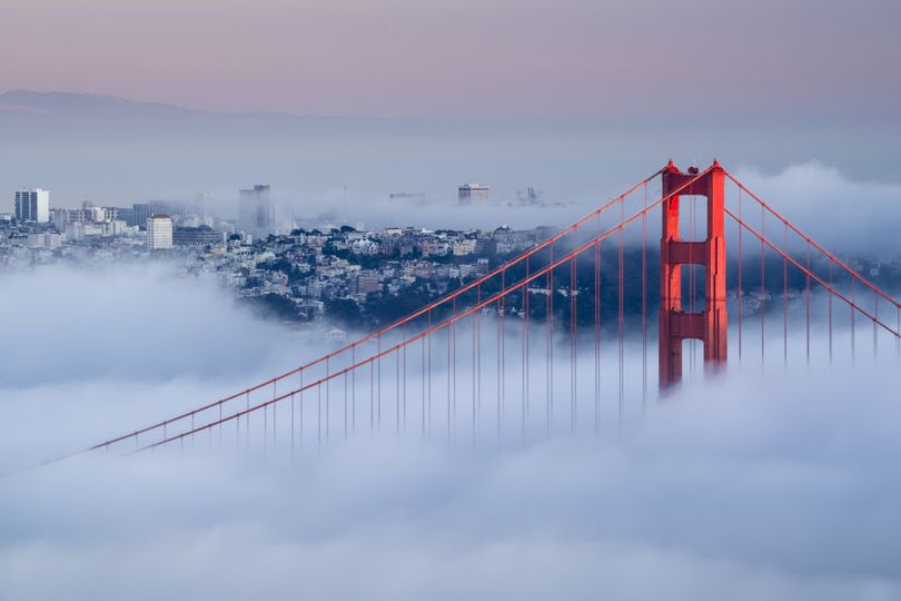 A solo drive over the foggy Golden Gate Bridge is a good way to reflect on travel in general. (Francesco Carucci / Istockphoto)