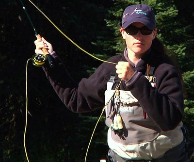 Beckie Clarke casts for trout in Fly Fishing Film Tour’s “Clearly BC: Fall Bullies.” (Todd Moen)