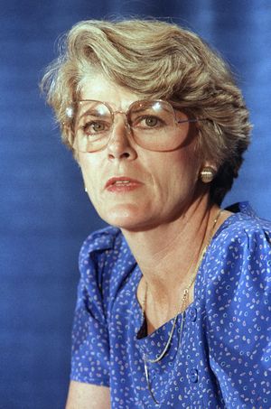 FILE - This Tuesday, Aug. 21, 1984 file picture shows Geraldine Ferraro at a news conference in New York. A spokesperson said Saturday, March 26, 2011 that Ferraro, the first woman to run for vice president, has died at 75. (Suzanne Vlamis / Associated Press)