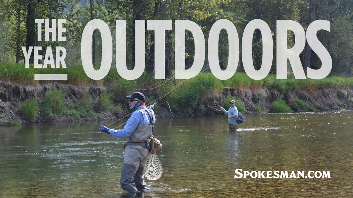 Lee Funkhouser and Father David Kuttner keep their distance while enjoying each other’s company during an unofficial Inland Empire Fly Fishing Club outing for cutthroat trout.  (Rich Landers/for The Spokesman-Review)