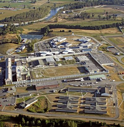 This Sept. 12, 2006 photo shows an aerial view of the Monroe Correctional Complex located in Monroe, Wash. A federal lawsuit accused corrections officers of failing to protect 45-year-old Gordon Powell, of Centralia, from being beaten to death at the complex in May 2015. (Betty Udesen / Betty Udesen/Seattle Times)