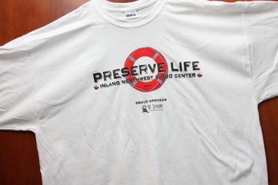 The Inland Northwest Blood Center just unveiled this new T-shirt design for its summer blood drive. Photo courtesy of Monique Dugaw, INBC (Photo courtesy of Monique Dugaw, INBC / The Spokesman-Review)