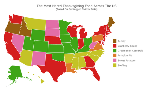 What’s the most hated Thanksgiving food in Washington state – and 