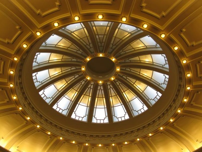 This view shows the dome over the Idaho State Senate chambers, newly restored. The Idaho state capitol reopens to the public on Saturday after a two-and-a-half-year renovation. (Betsy Russell)