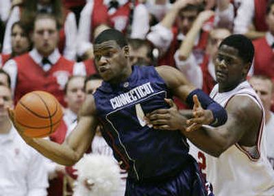 
Jeff Adrien and UConn will be in action against Georgia Tech today on ESPN. Associated Press
 (Associated Press / The Spokesman-Review)