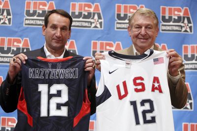 Mike Krzyzewski led USA Basketball to Olympic gold in Beijing.  (Associated Press / The Spokesman-Review)