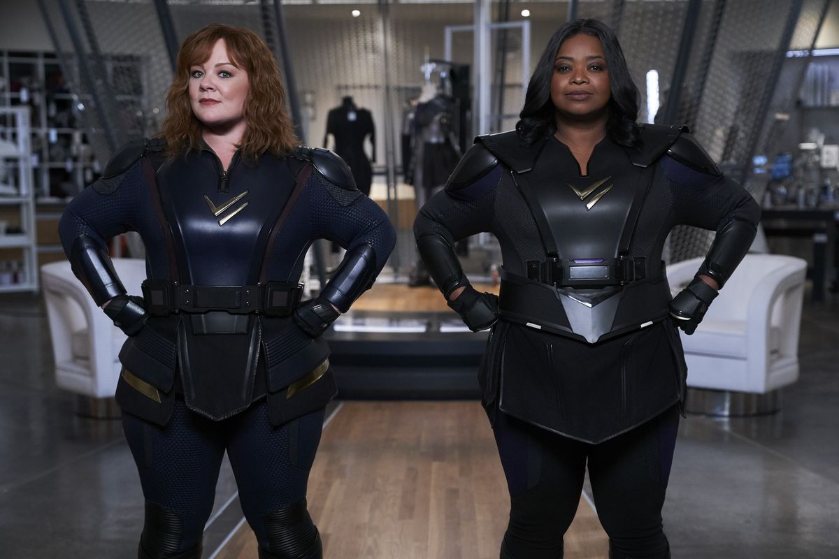 Melissa McCarthy and Octavia Spencer in “Thunder Force.”  (Hopper Stone/Netflix)