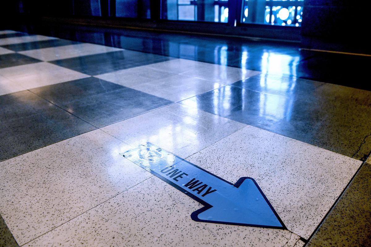 Directional signs are in place during a tour of Central Valley High School on Thursday.  (Kathy Plonka/The Spokesman-Review)