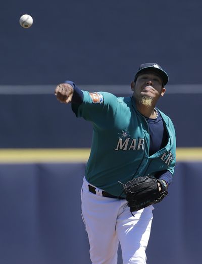 Felix Hernandez allowed four first-inning runs in Seattle’s 7-5 loss to San Diego. (Associated Press)