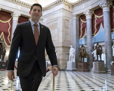 In this Nov. 3, 2017, photo, House Speaker Paul Ryan, R-Wis., walks on Capitol Hill in Washington. (J. Scott Applewhite / Associated Press)