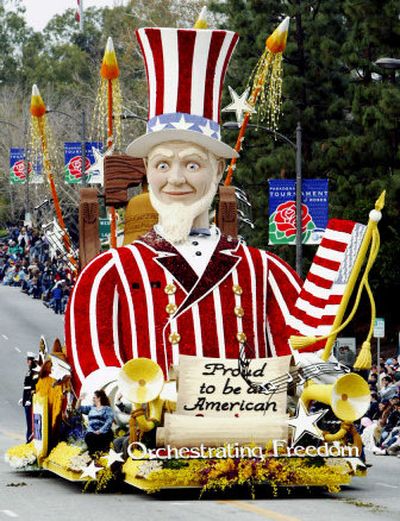 
The float from the Employee Support of the Guard & Reserve group is shown during the Rose Parade in Pasadena, Calif., Jan. 1, 2003. 
 (Associated Press / The Spokesman-Review)