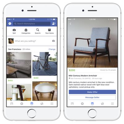 These images provided by Facebook show smartphone screen grabs demonstrating Facebook's new 