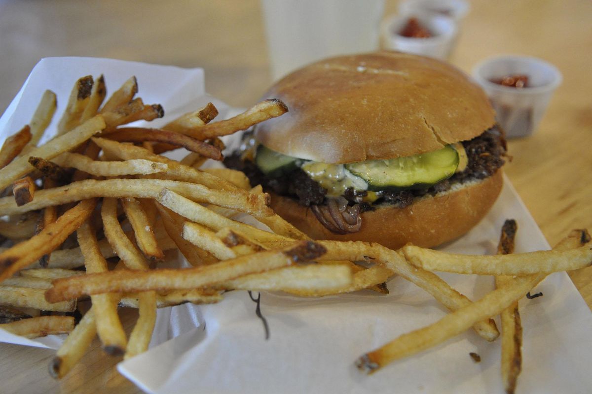Humble Burger in Moscow, Idaho, is known for making its patties with beef that’s never been frozen. (Adriana Janovich / The Spokesman-Review)