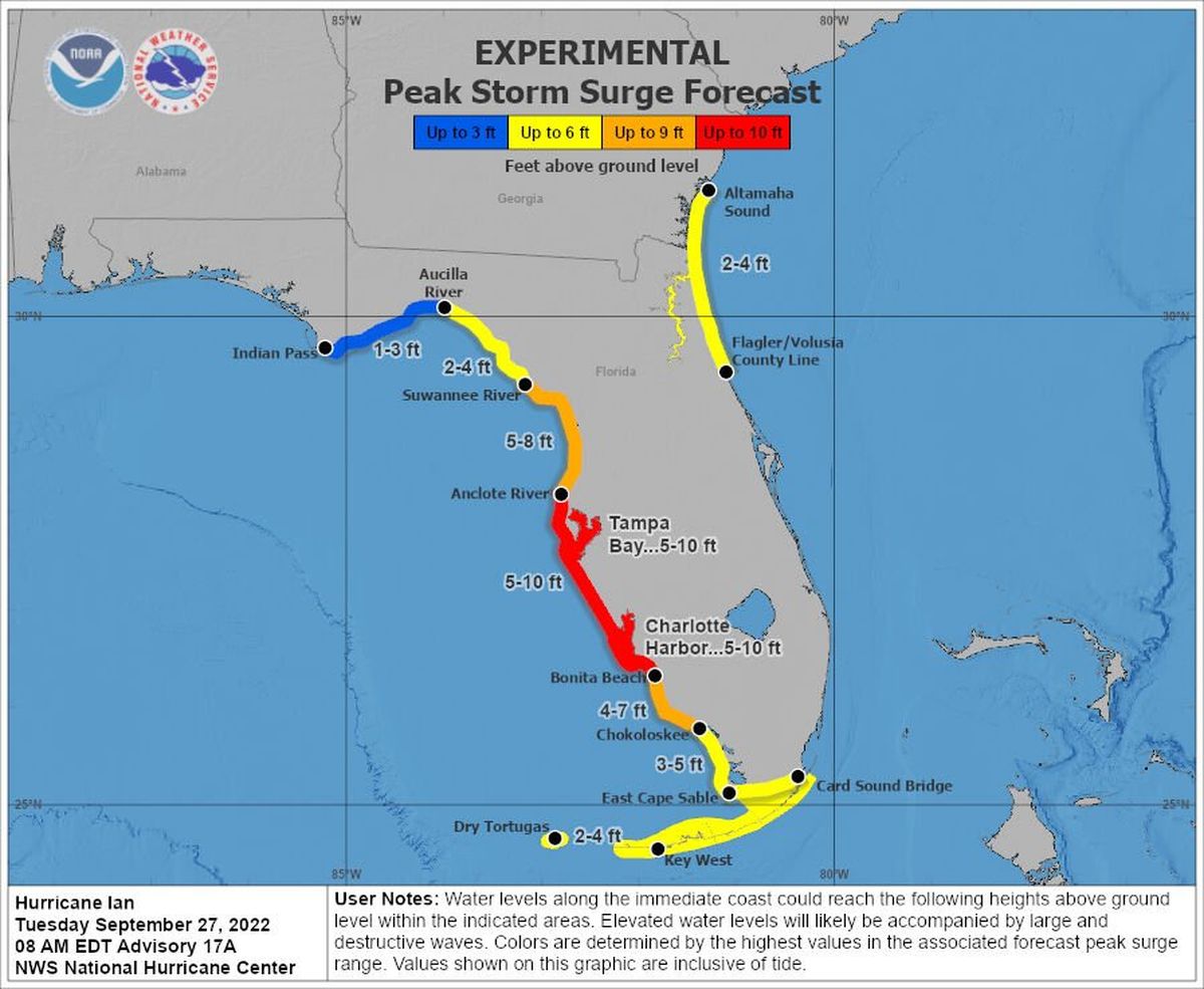 Hurricane Ian, now a fierce Cat 3, track shifts south as rains sweep