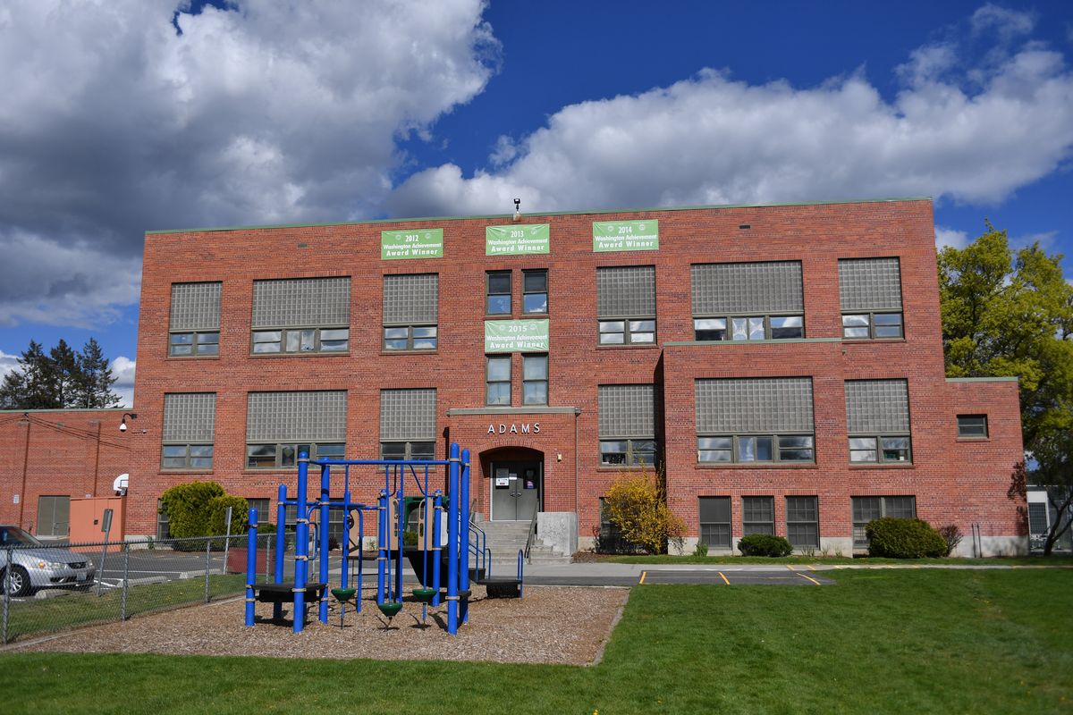 Adams Elementary School is among the Spokane Public Schools District’s oldest buildings and has undergone several patchwork repairs and upgrades. The district is interested in building a new Adams Elementary on the same site.  (Tyler Tjomsland/The Spokesman-Review)