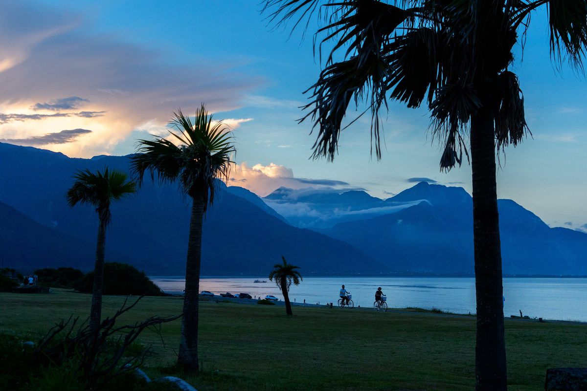 A coastal bicycle path to Qixingtan Beach in Hualien, Taiwan, goes past the stone quarries and beneath canopies of lush trees in this Sept. 11 photo. The island’s lesser-known rugged side delivers staggering natural scenery and a range of outdoor experiences.  (New York Times)