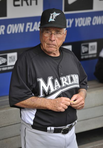 Why is this 80-year-old man dressed like this? Norman Chad says Florida Marlins manager Jack McKeon would look better in a golf shirt and khakis. (Associated Press)