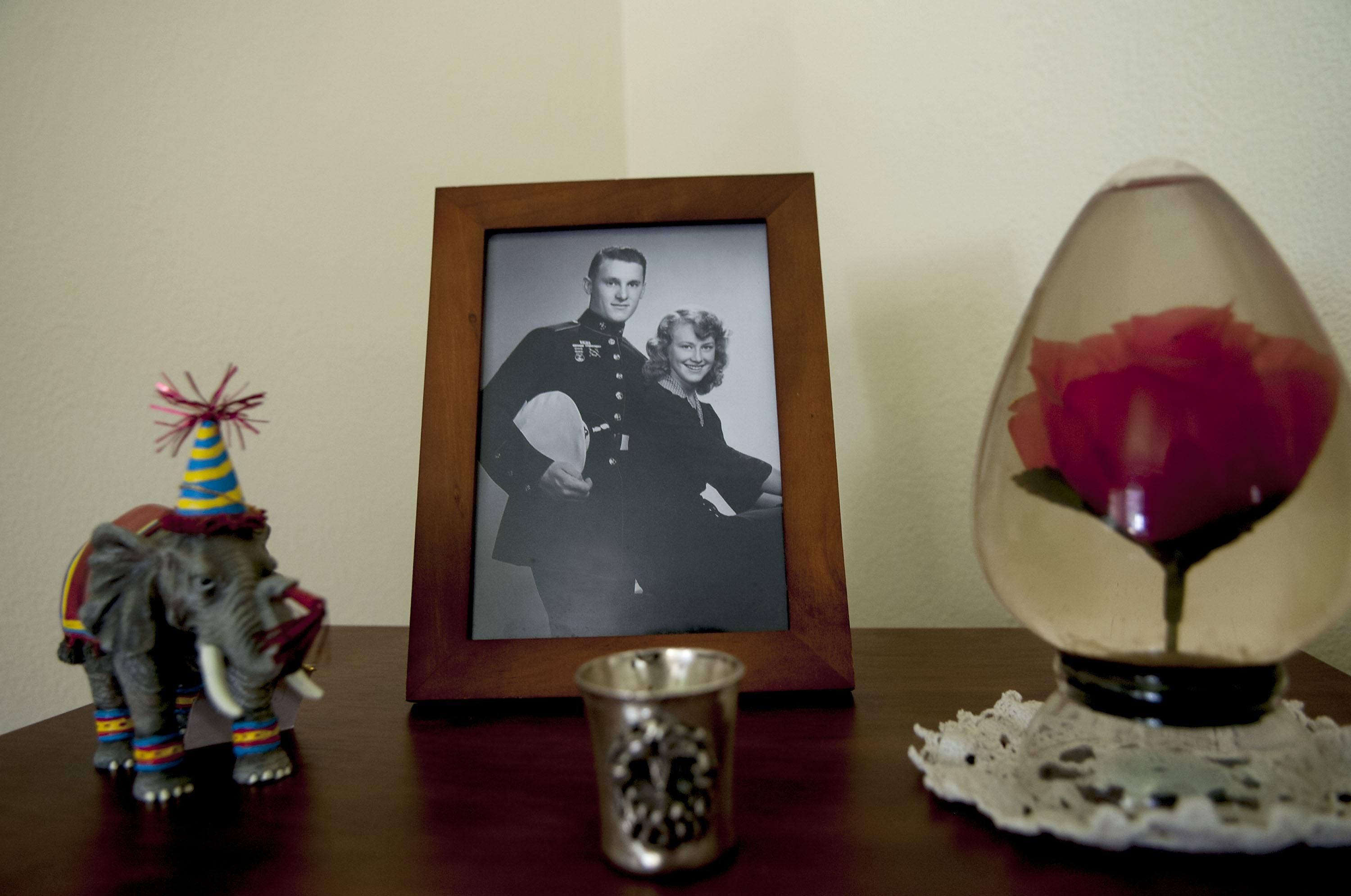 Ray Garland posed for this picture with his sister Betty Garland in San Francisco in 1942. Garland talked about his war experiences at his home Coeur d'Alene on July 8, 2016. (Kathy Plonka / The Spokesman-Review)