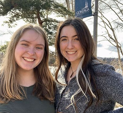 Gonzaga University students Molly Martin, left, and Avalyn Hine will compete this year in the National Debate Tournament hosted by Harvard University.  (Courtesy of Gonzaga University)